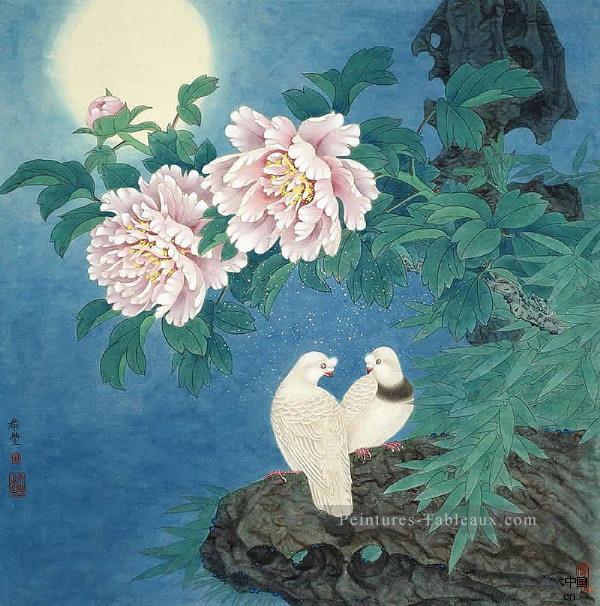 amoureux sous lune tradition chinoise Peintures à l'huile
